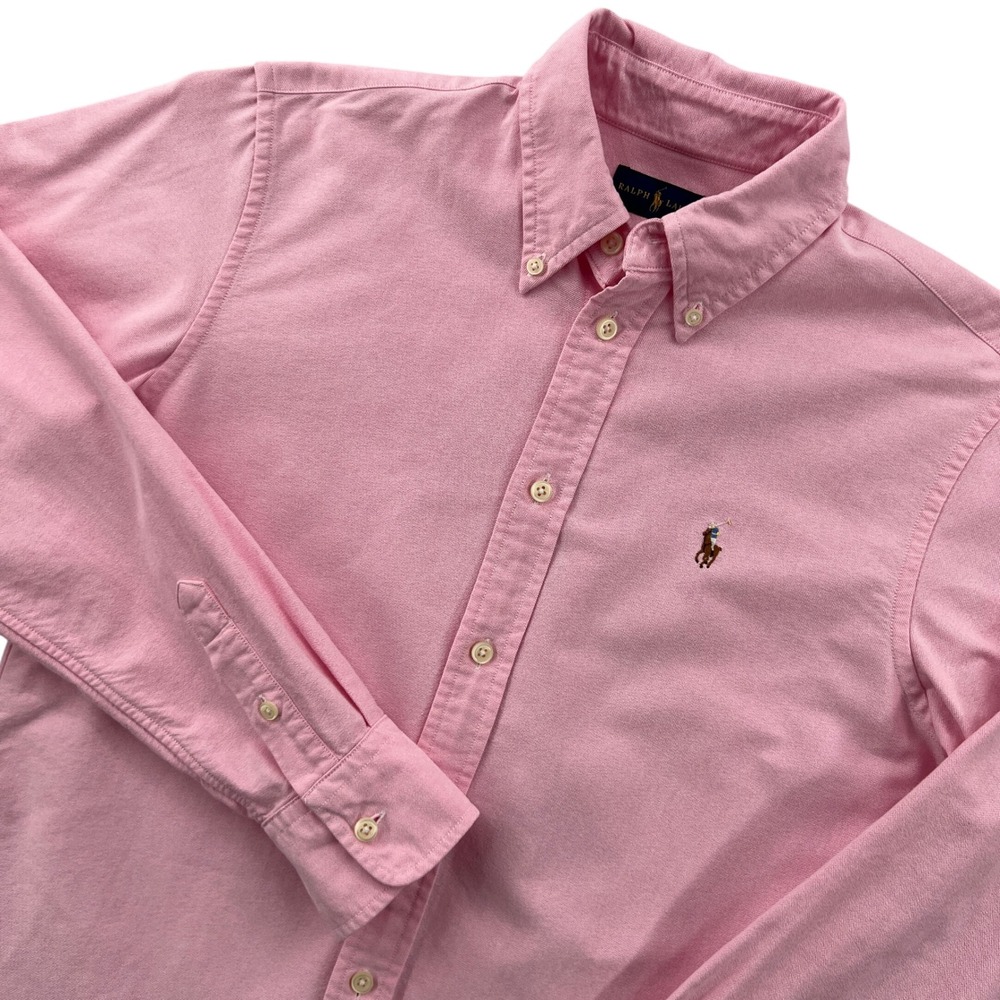 Ralph Lauren Oxford Cloth Button Shirt Mens S Pink Long Sleeve OCBD Ivy Preppy